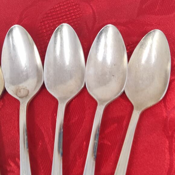 10X Silver Plate Teaspoons Nobility Plate Royal Rose Oneida - Picture 5 of 15
